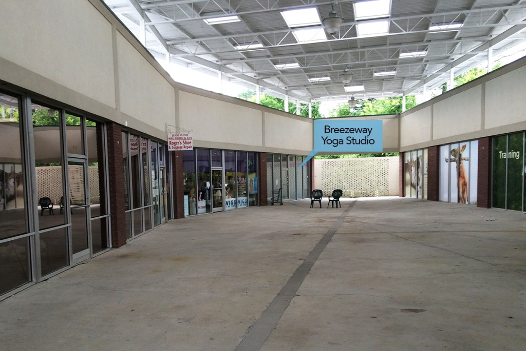 The studio is located in the back of the breezeway.